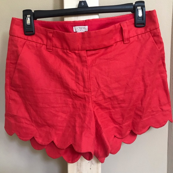 J. Crew: Coral 4” Scalloped Shorts - Picture 2 of 4